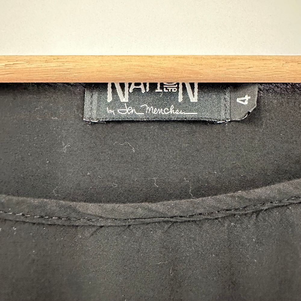 Nation LTD Black Top 1/2 Sleeve Boatneck Rayon Lightweight Tiny Flaw - Picture 6 of 11